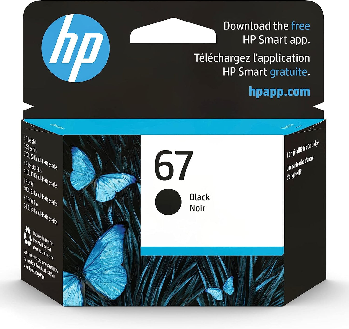 67 Black Ink Cartridge for HP 67 67xl Ink Cartridge, (1 Pack)