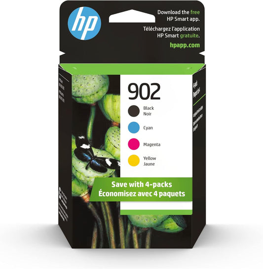 902 Ink for HP 902 902XL Ink Cartridges - (Cyan Magenta Yellow Black), 4 Pack